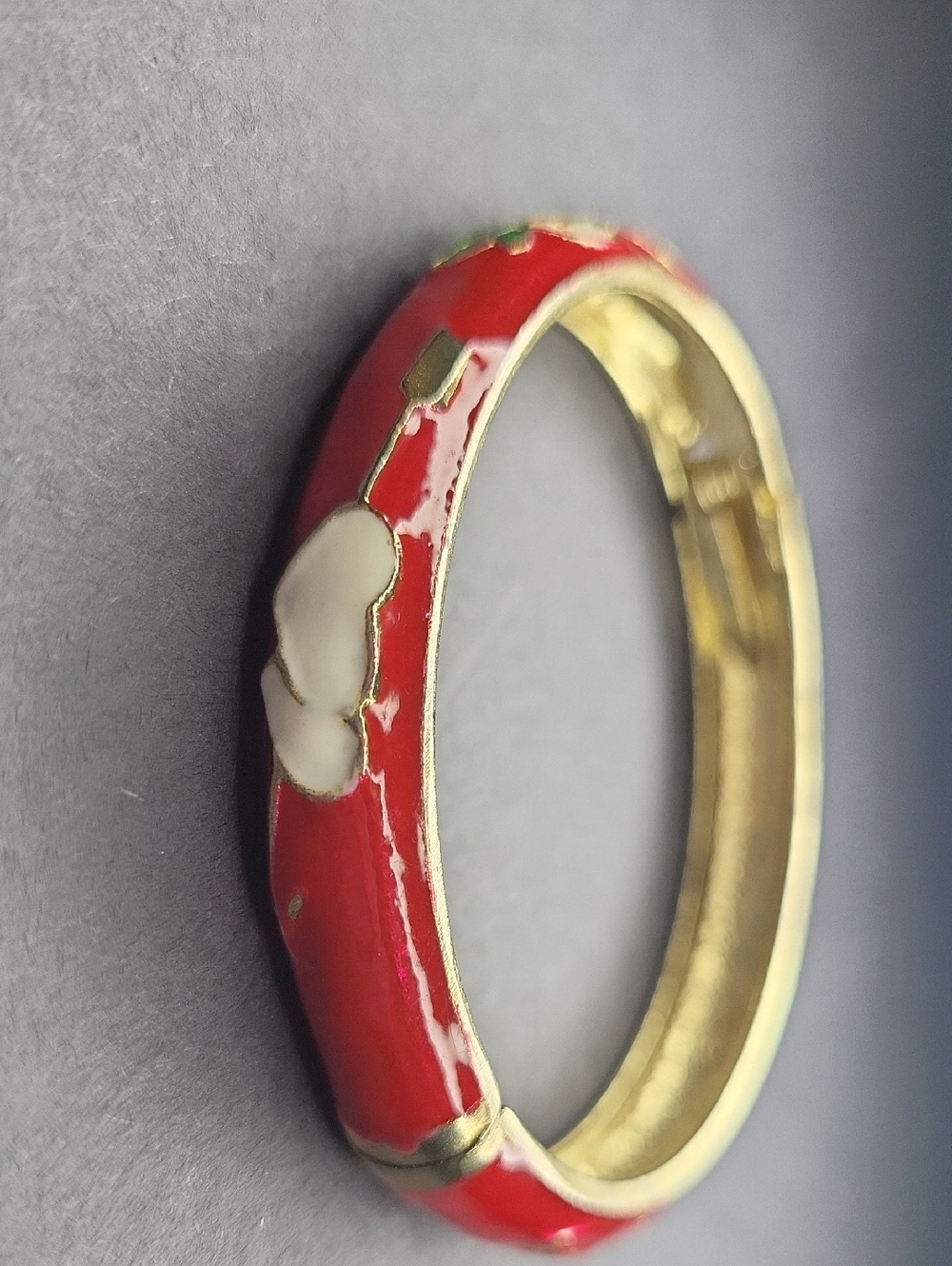 Red Enamel Floral Bangle